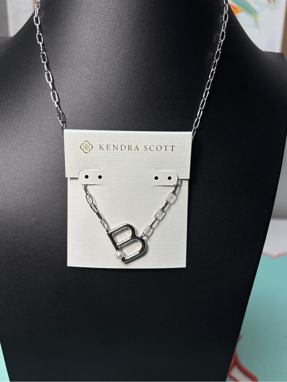 Kendra Scott Silver 'B' Initial Link Necklace